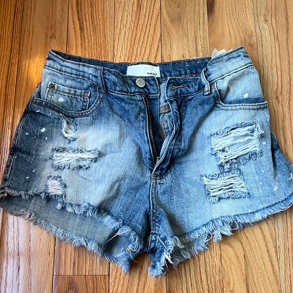 High rise jean shorts.